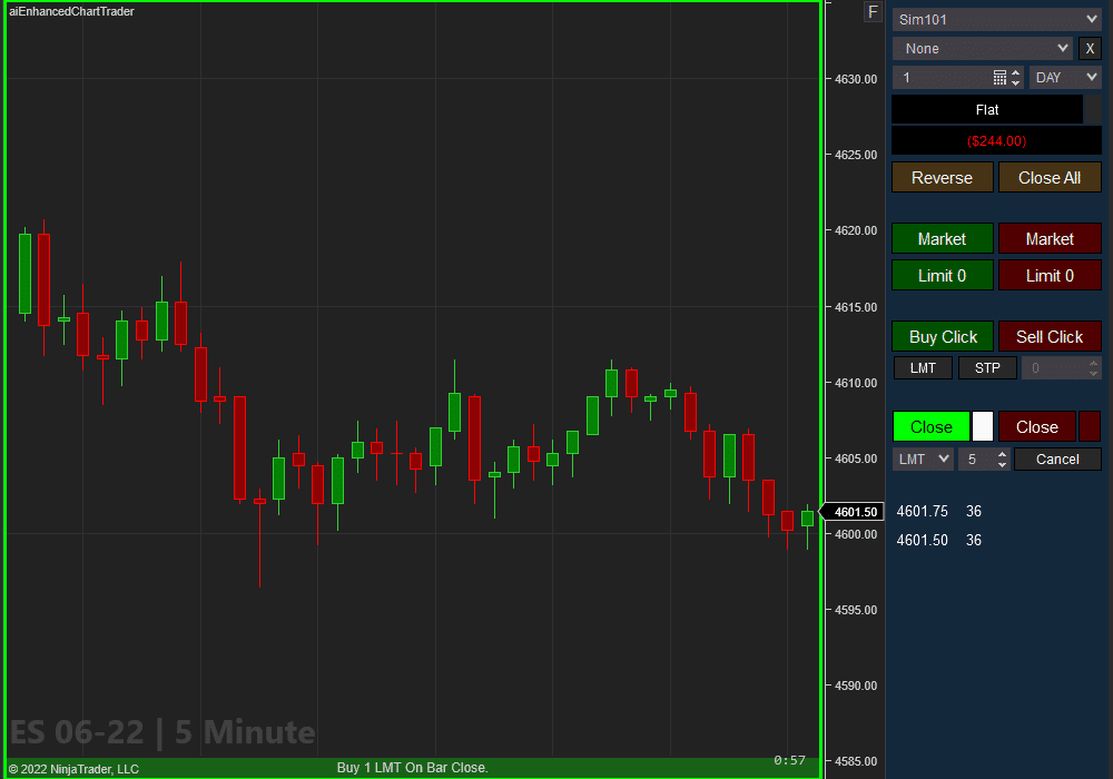 Close Bar Entry Orders - ES 5 Minute | Affordable Indicators – NinjaTrader Close Bar Entry Orders - ES 5 Minute