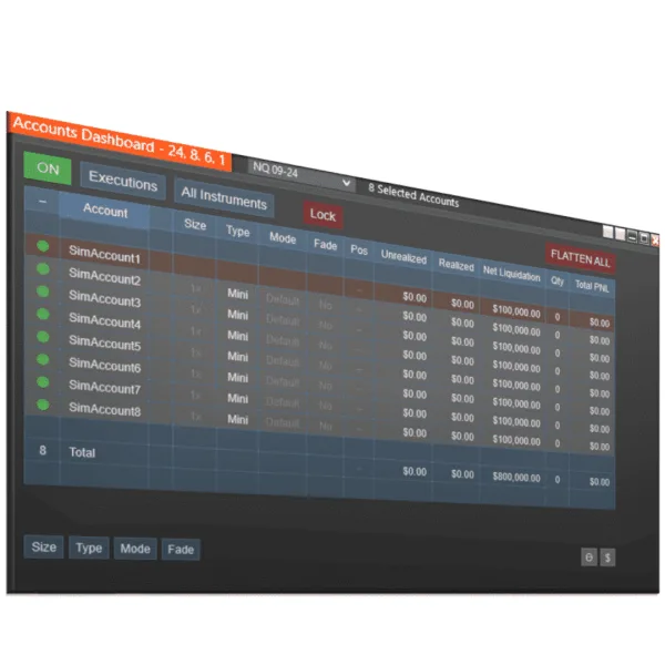 Duplicate Account Actions NinjaTrader